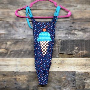 Cat and Jack Girls Ice Cream Cone One Piece Swim Suit Size M